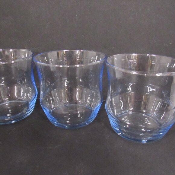 Vintage Libbey Impromptu Azure Misty Blue 3 1/2 Inch Rocks Glass Set of 4 - Picture 5 of 9